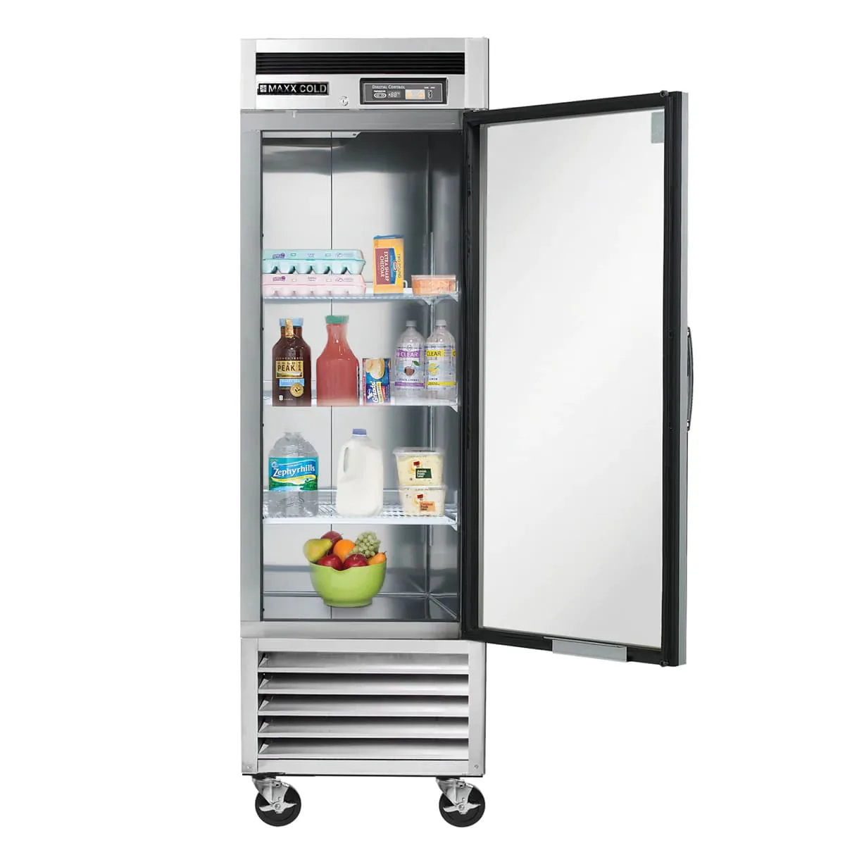 Maxx Cold MCR-23FDHC 26" 1-Section Reach-In Refrigerator w/ Solid Door, Bottom Mount, Stainless Steel, 19 cu. ft