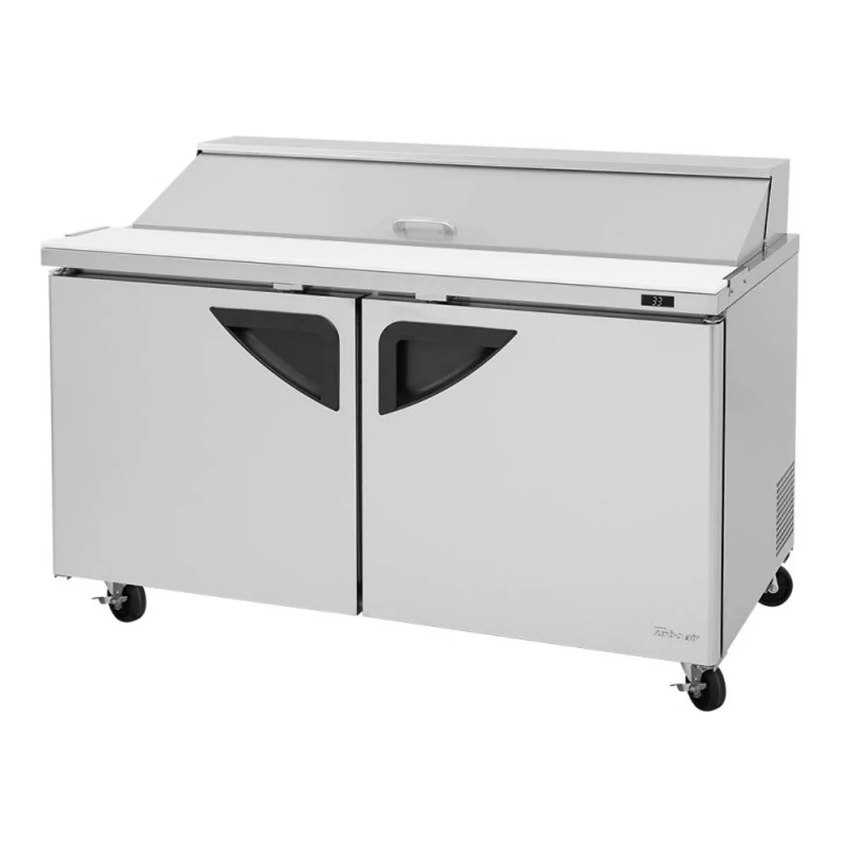Turbo Air TST-60SD-N 60" Two Section Sandwich / Salad Prep Table w/ 2 Doors, 16 Pans