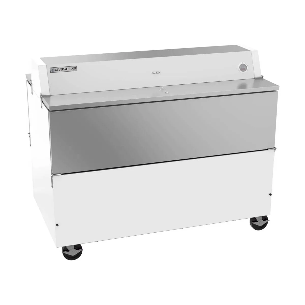 Beverage Air STF58HC-1-W 58" Dual Sided Milk Cooler, Forced Air, 16 Crates Capacity