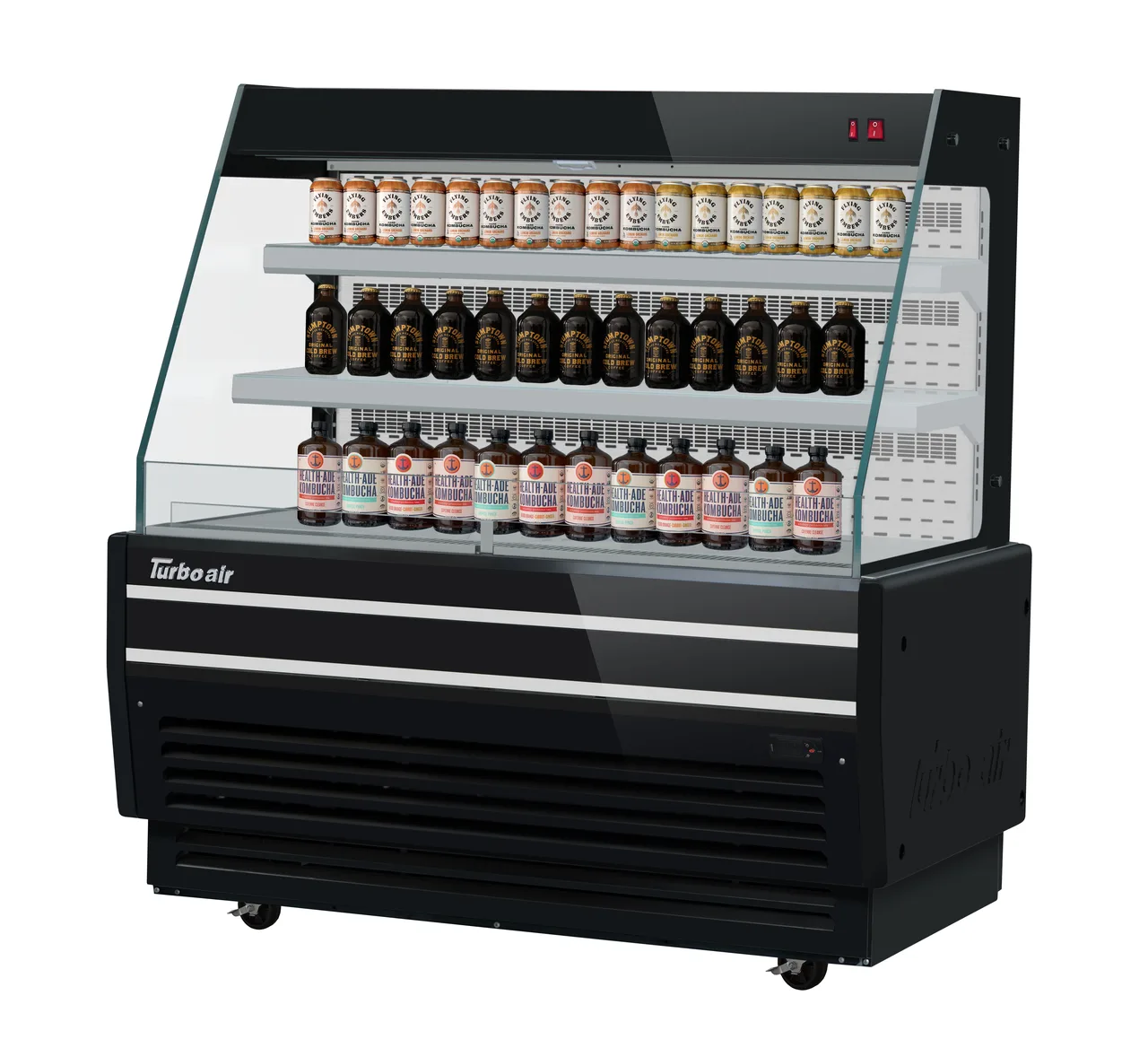 Turbo Air TBA49-50N-W(B) Open Merchandiser, 5.7 cu.ft, 48.9"W, Stainless, LED, R290, 3/4 HP, 115V