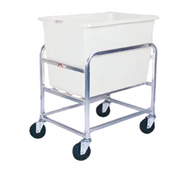 Winholt 30-6-SS-WH Stainless Steel Bulk Goods Cart w/ 6 Bushel Capacity, White Polyethylene Tub