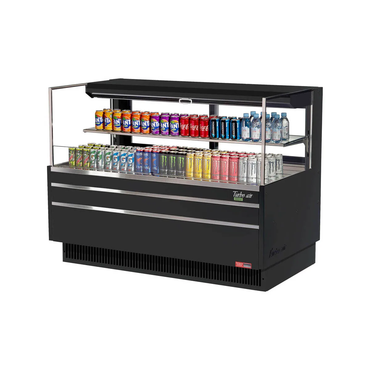 Turbo Air TOM-60L-UFD-W(B)-2S-N 58" Horizontal Open Air Merchandiser, Self-Contained, 1 Shelf