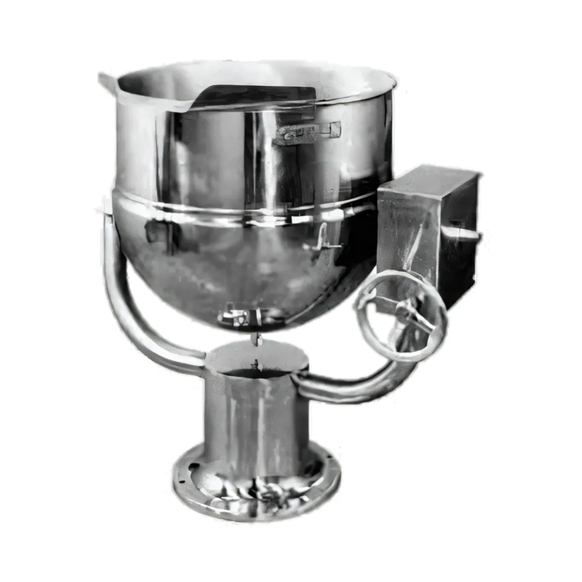Groen D-60 60 Gallon Floor Tilting 2/3 Steam Jacketed Direct Steam Kettle w/ Pedestal Base