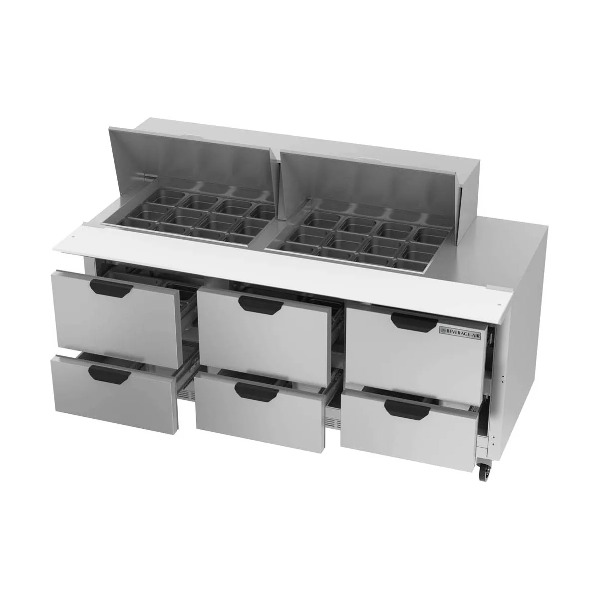 Beverage Air SPED72HC-24M-6 72" Mega Top Sandwich/Salad Prep Table w/ 6 Drawers, 24 Pans
