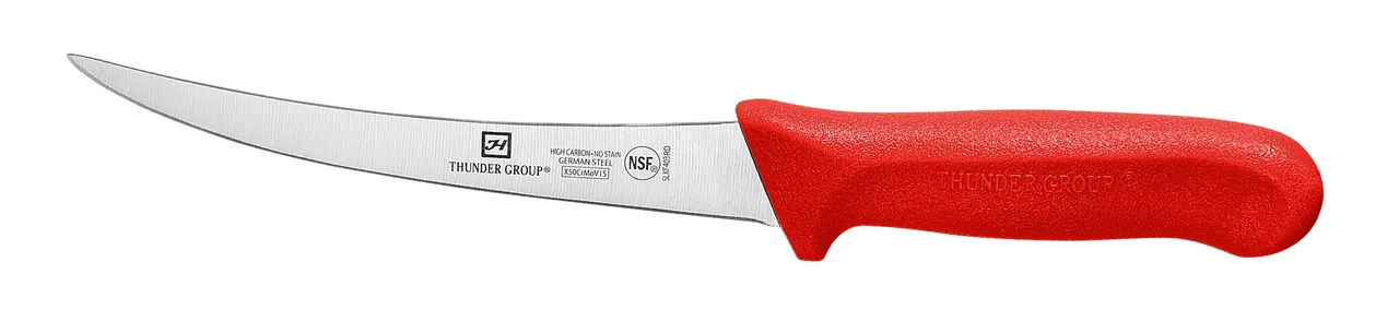 Thunder Group SLKF403RD Boning Knife, 6" Blade, Polypropylene Handles, German Steel, Red