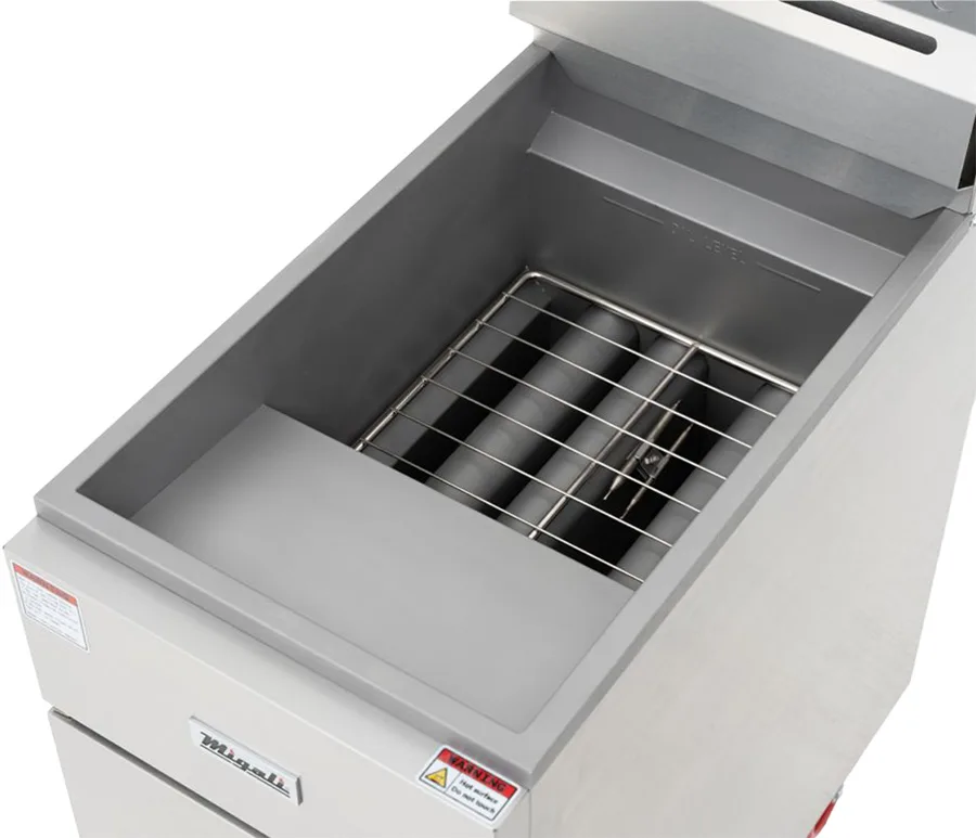 Migali C-F35-NG 15" Floor Model Natural Gas Full Pot Fryer w/ 35 lbs, 3 Burners, 60.000 BTU