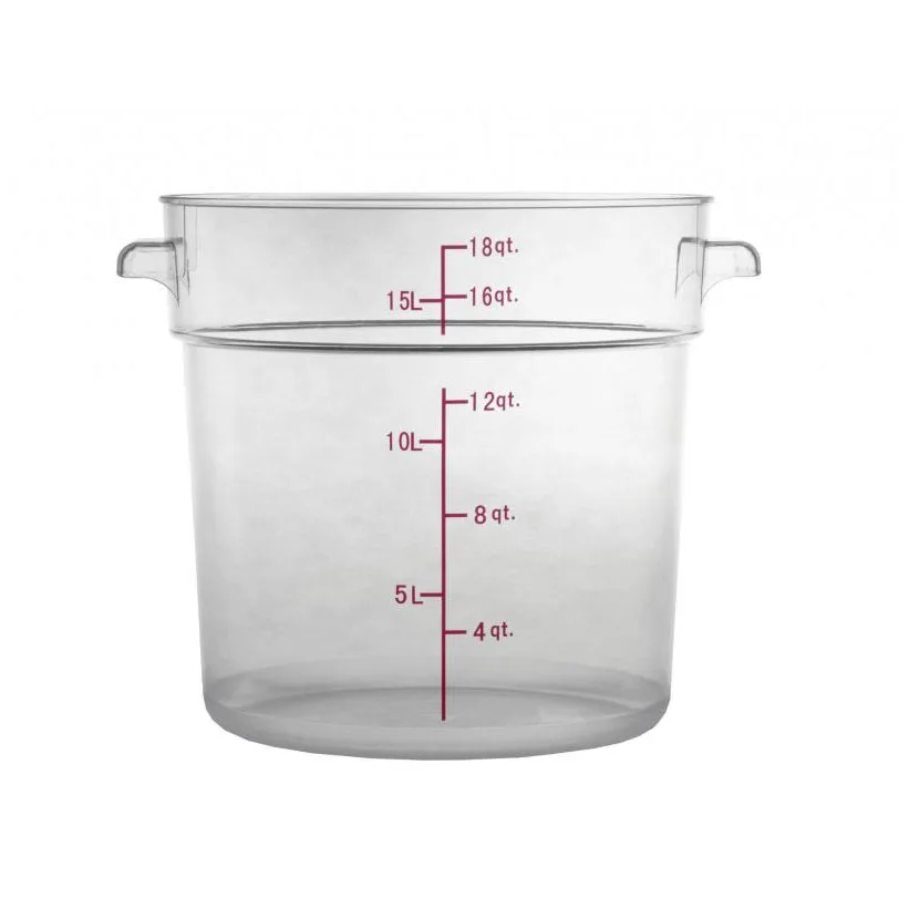 Omcan USA 80183 18-Qt Round Clear Polycarbonate Container, 13-18 Qt, Container Only