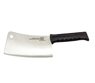 Omcan USA 10551 - 9" Kitchen Cleaver Knife, Stainless Steel Blade, Black Plastic Handle
