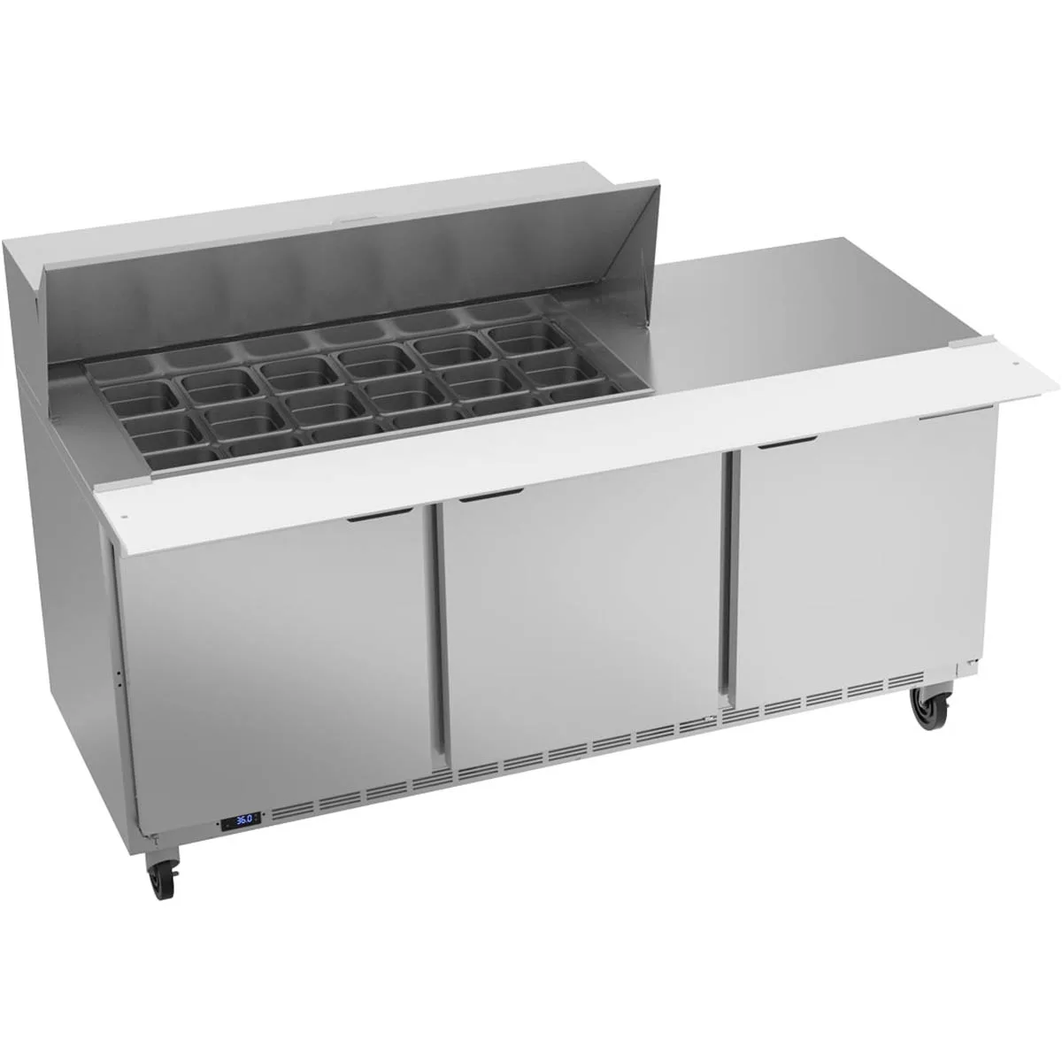 Beverage Air SPE72HC-18M 72" Mega Top Sandwich / Salad Prep Table w/ 3 Doors, 18 Pans, 20 cu. ft.