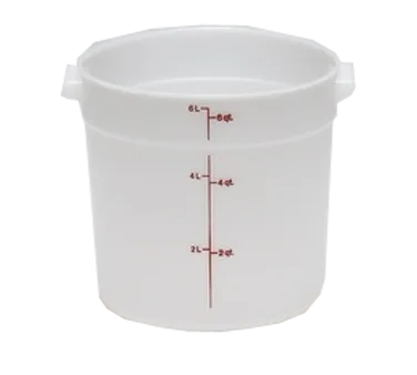 Cambro RFS6148 Storage Container, 6-Quart, 9.94" Dia x 7.94" H, Natural White Polyethylene, NSF