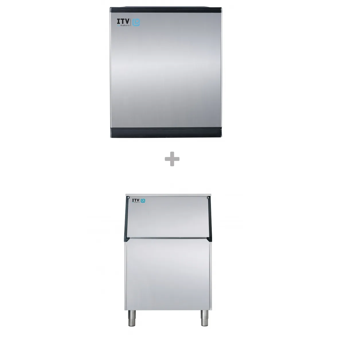 ITV Ice Makers SPIKA MS 700/S-400-22 Air Cooled Half Cube 668 lb Ice Machine with Bin, 399 lb