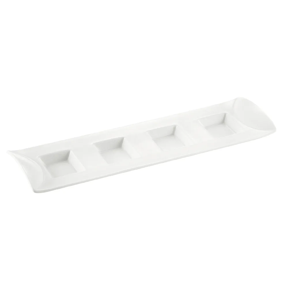 CAC China CN-4T12 -4 Compartment Tray, 12-7/8"L x 3-7/8"W x 1-1/4",½ oz. per Compartment - Dozen
