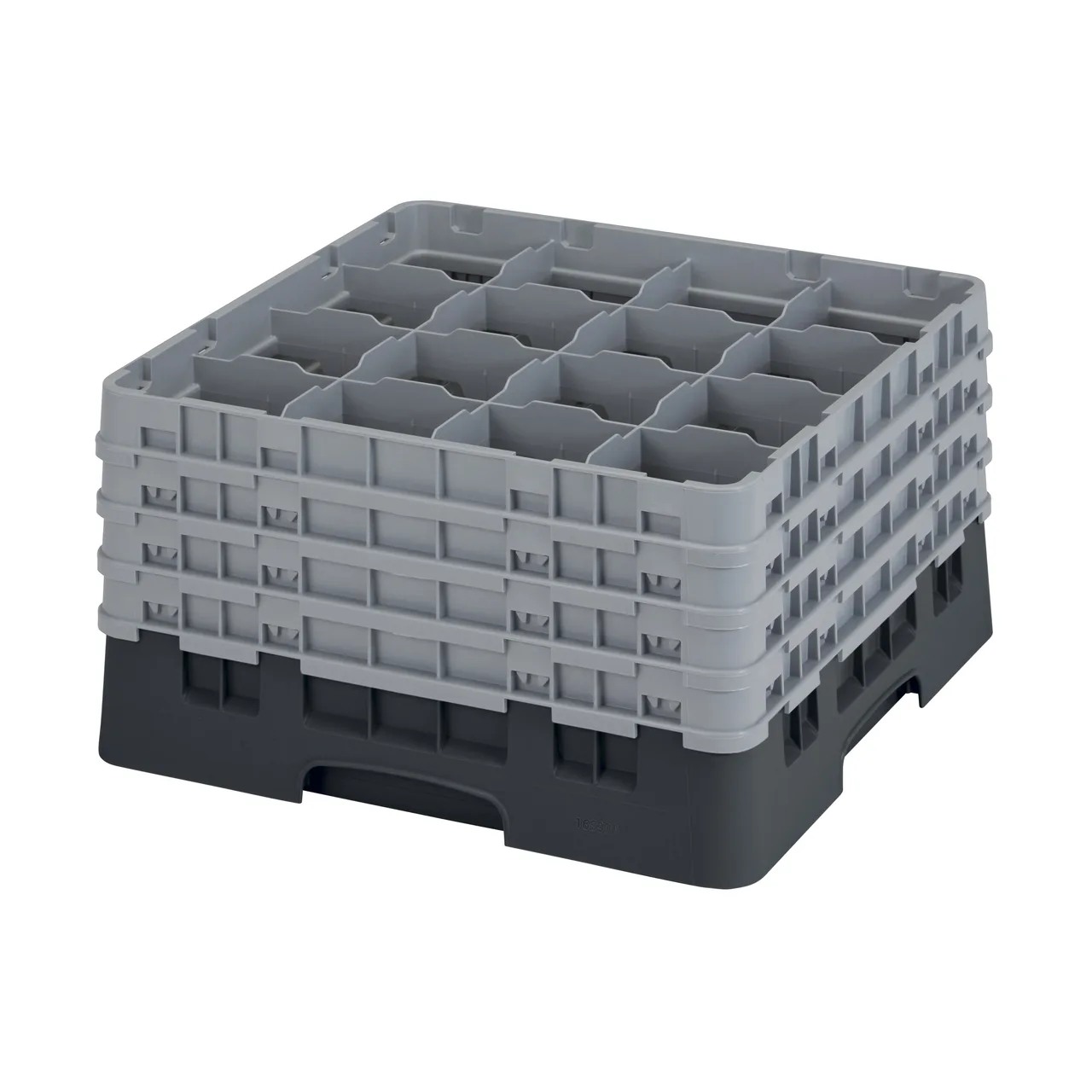 Cambro 16S900110 Camrack Glass Rack, Black, Full Size, 19-3/4 x 19-3/4, 16 Compartments