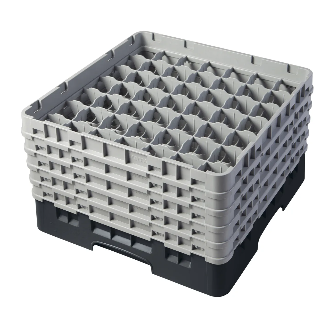 Cambro 49S958110 Camrack Glass Rack, Full Size, 19-3/4 x 19-3/4 x 12-1/8, 49 Compartments, Black, HACCP Compliant, NSF Certified