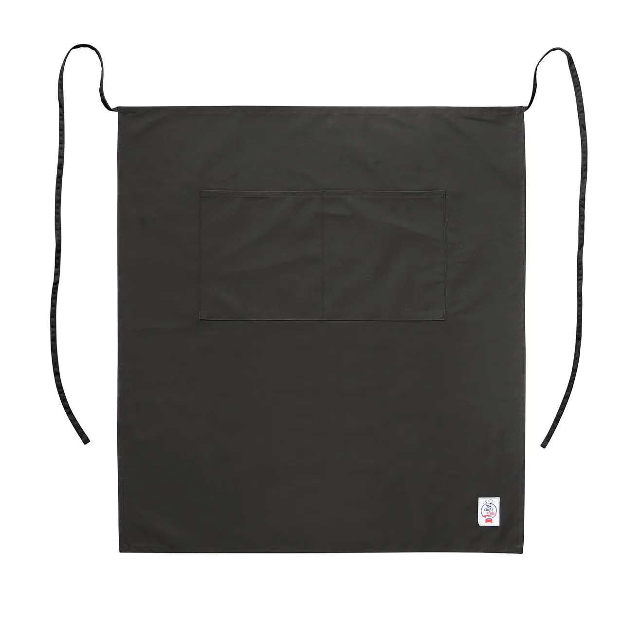 CAC China APBS-1K Apron, 28-1/2"W x 31"L, Waist Ties, 2 Patch Pockets, 65/35 Poly/Cotton, Black
