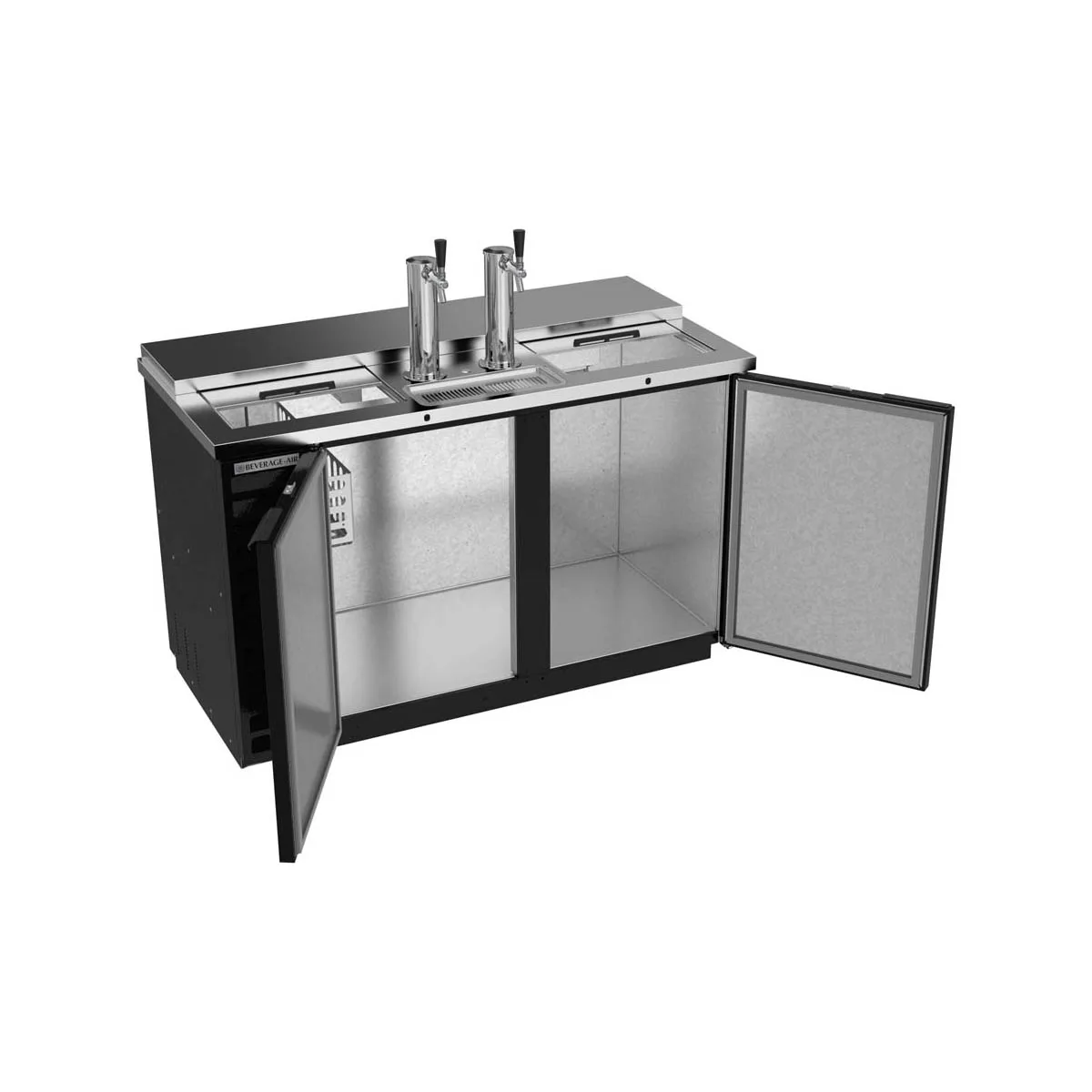Beverage Air DD58HC-1-C-B 59" Draft Beer Cooler w/ 3 Kegs, 21.86 cu. ft., 2 Single-Tap Towers