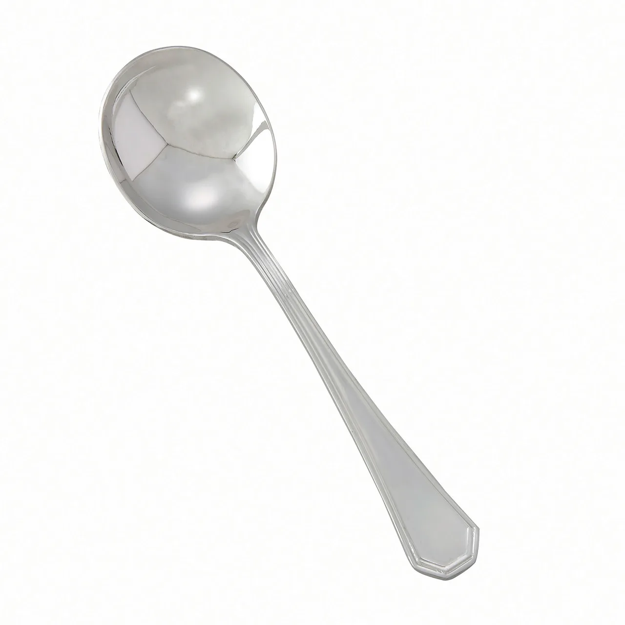 Winco 0035-04 Victoria Bouillon Spoon, 5-7/8" Heavy 18/8 Stainless Steel, Mirror Finish - 1 Dozen