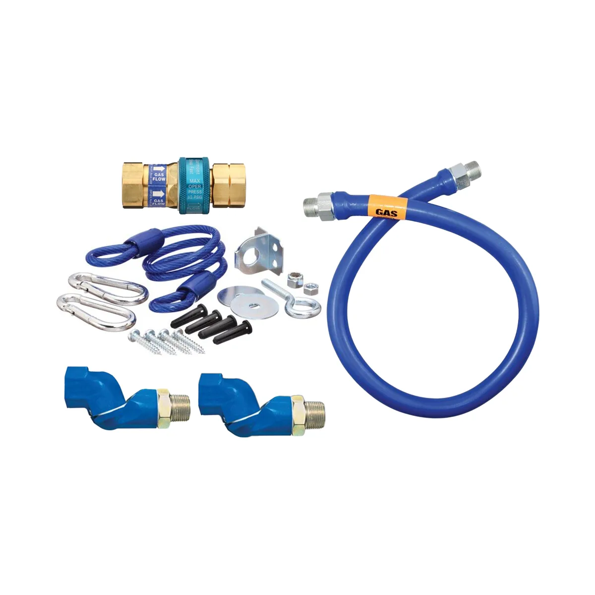 Dormont 16100BPQ2SR48 SnapFast 48" Gas Connector Kit w/ Two Swivels and Restraining Cable, 1" Dia.