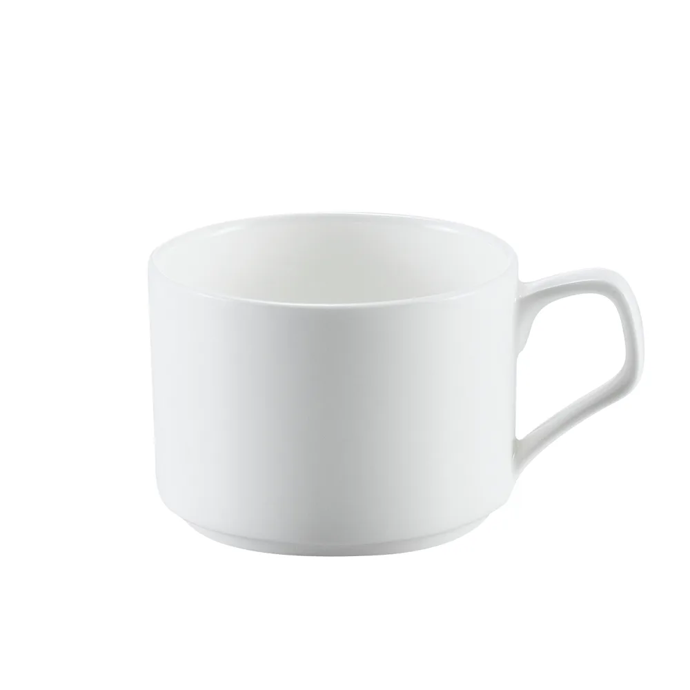 CAC China EVT-1-S Everest Cup, 8 oz 3.5" Dia x 2.5" H White Porcelain, Dishwasher Safe - 1 Dozen