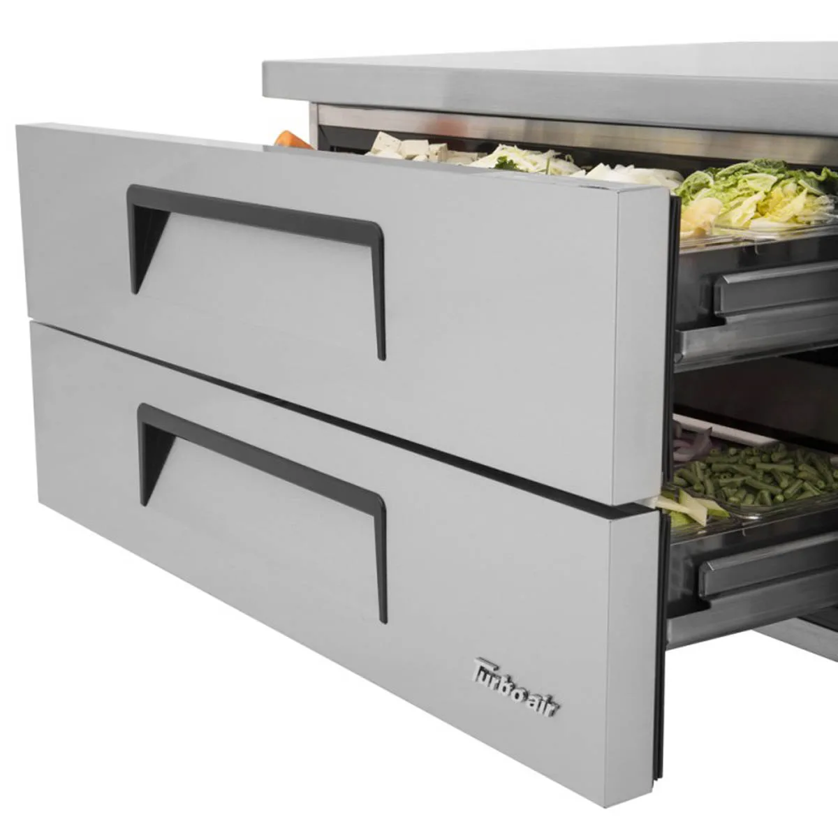 Turbo Air TCBE-48SDR-N 47" 2 Drawers Super Deluxe Chef Base Refrigerator, Flat Top, 7.5 cu. ft.
