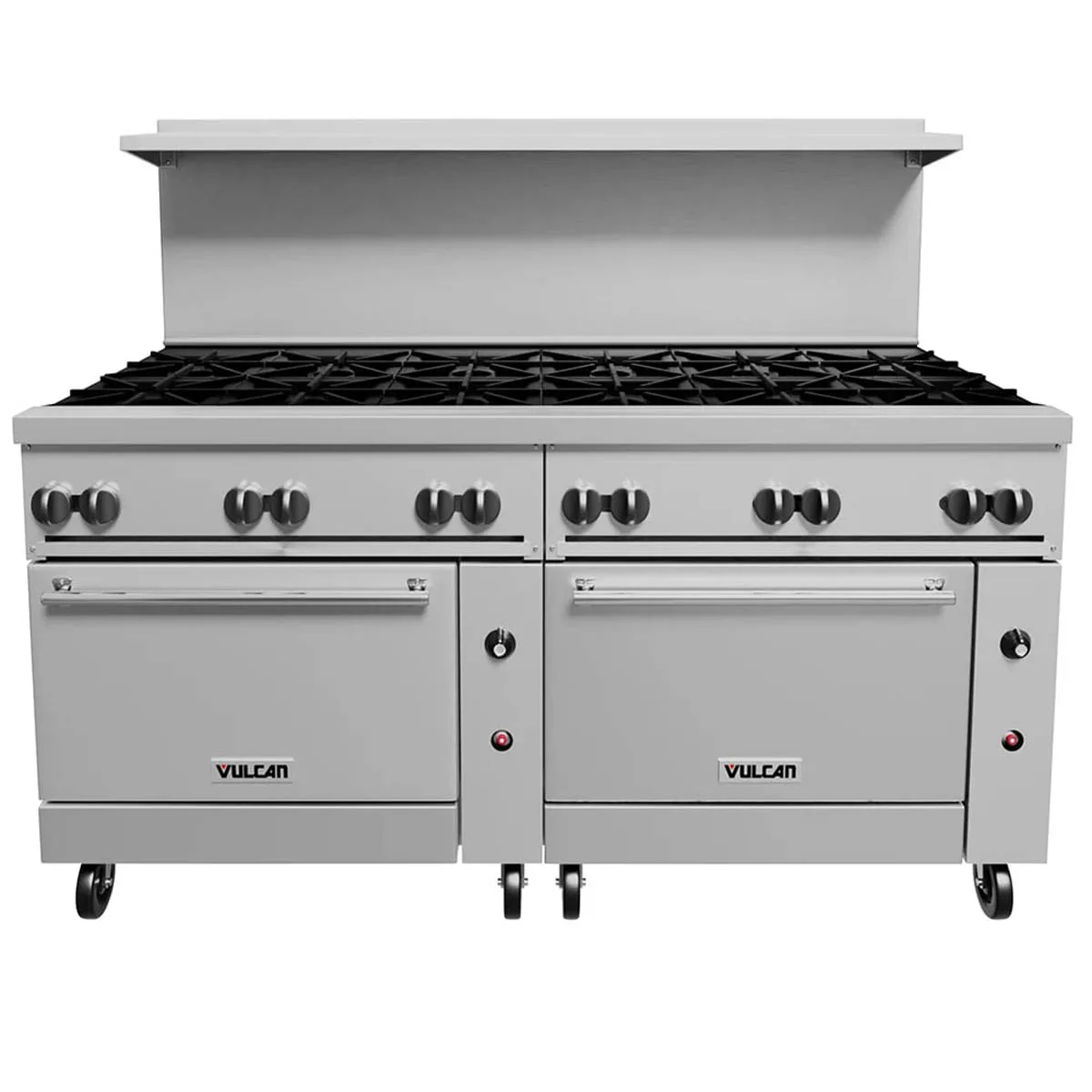 Vulcan 72SC-12B 72" Gas Restaurant Range w/ (12) Open Burners, (1) Standard Oven, (1) Convection Oven, 430.000 BTU