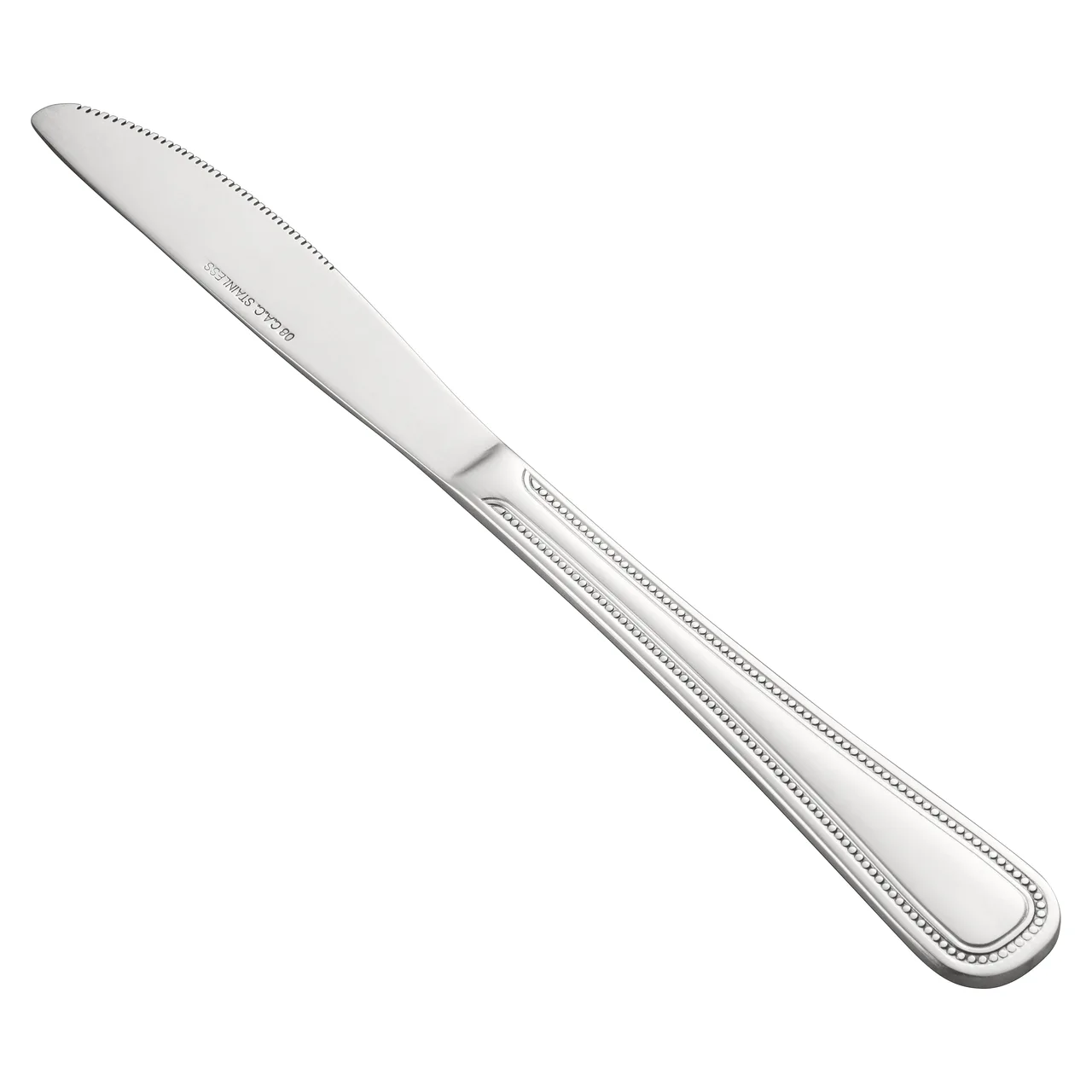 CAC China 2008-08 Pearl Dinner Knife 8-3/4" Length Solid Handle 18/0 Stainless Steel - 1 Dozen