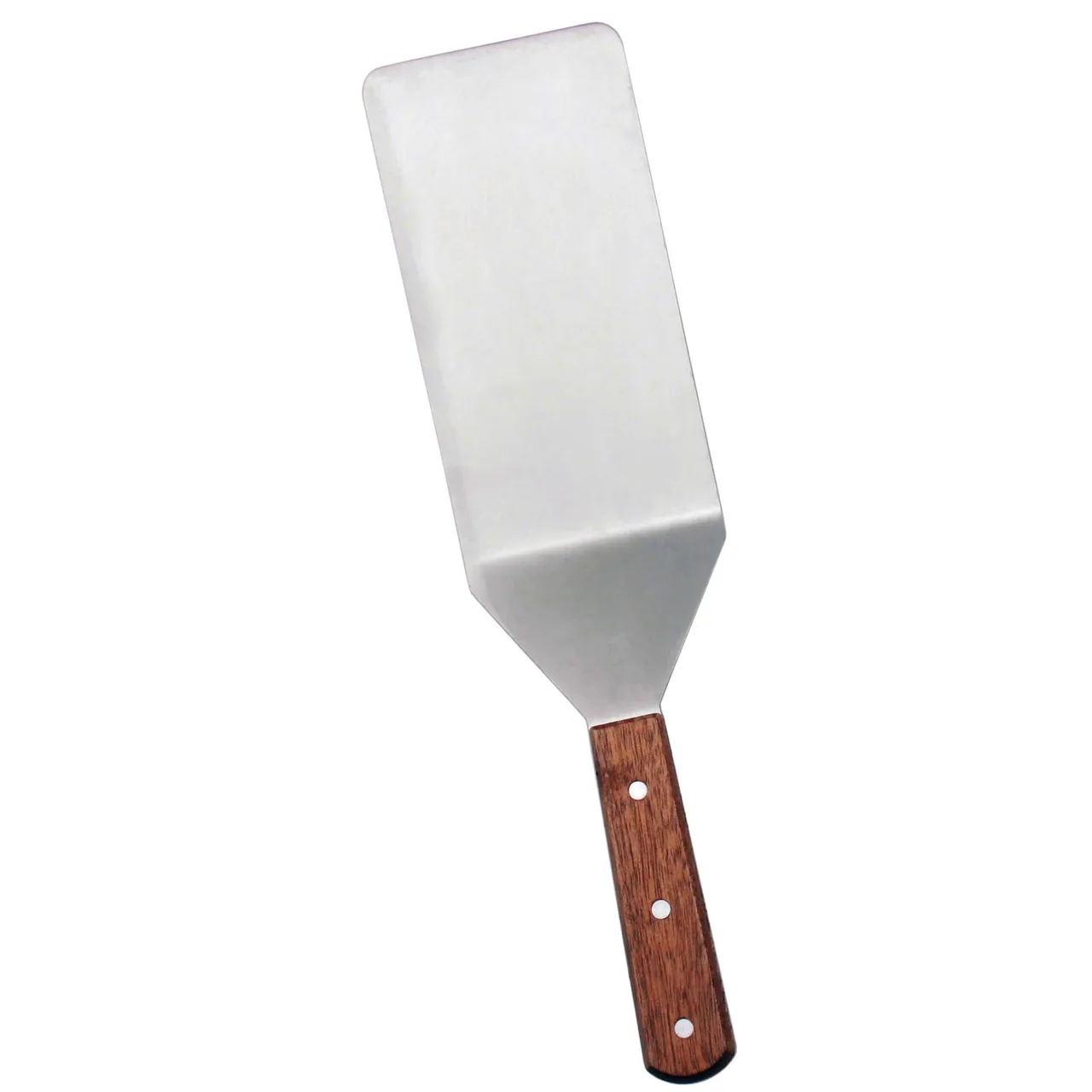 Omcan USA 80079 Stainless Steel Turner, 7½" x 4" Blade with Wooden Handle – Kitchen Utensil