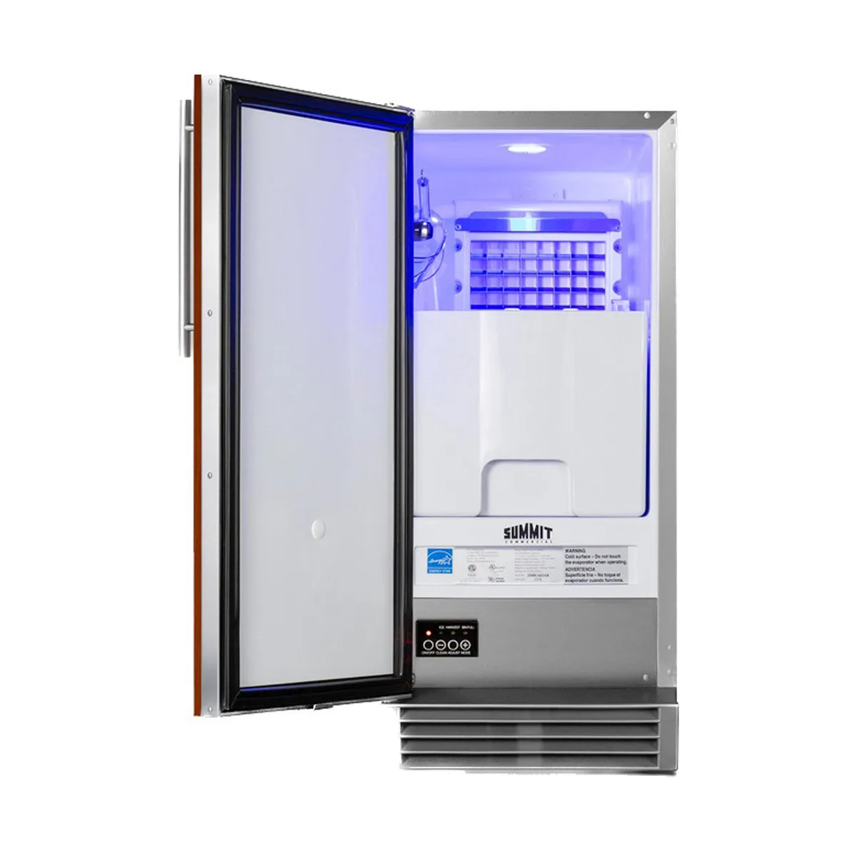 Summit BIM44GCSSIF 15" Air Cooled Full Cube 50 lb Undercounter Ice Machine with 25 lb Bin