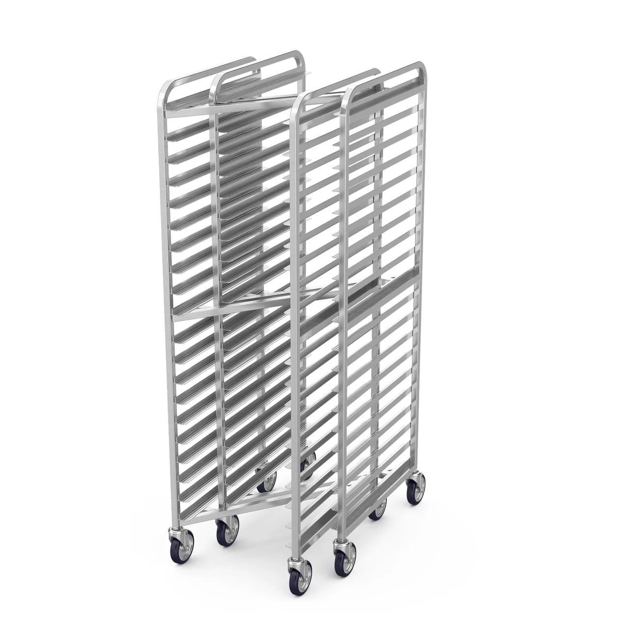 Winholt SS-1810N 10 Pan Full Height End Loading Nesting Mobile Pan Rack w/ 5" Casters