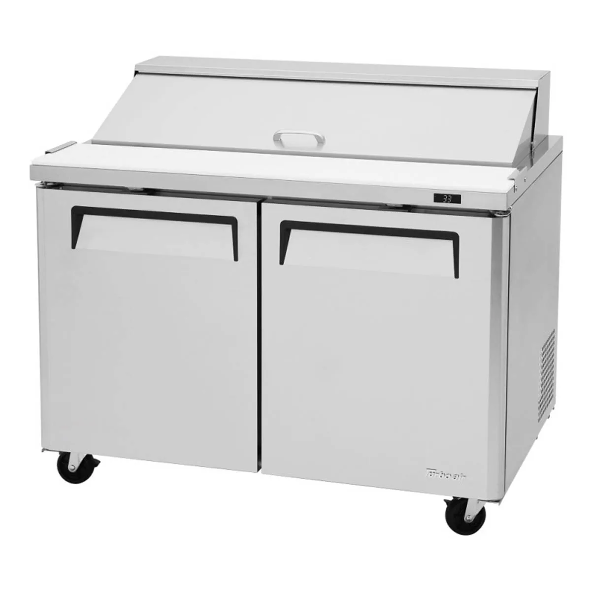 Turbo Air MST-48-N 48" Two Section Sandwich / Salad Prep Table w/ 2 Doors, 12 Pans
