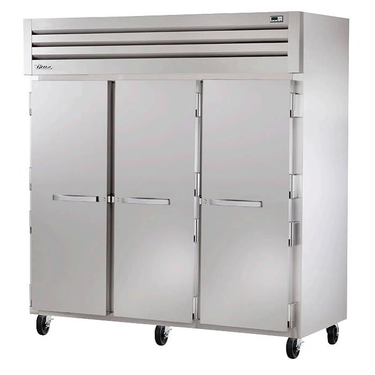 True STG3F-3S-HC 77.75" 3-Solid Door Reach-In Freezer, Top Mounted, 72 cu. ft., Stainless Steel Front, Aluminum Sides