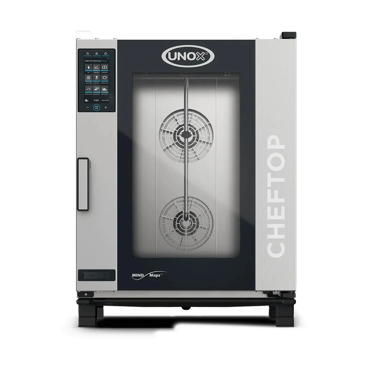 UNOX XAVC-1011-EPLM Half Size 10 Pan Electric Combi Oven w/ MIND.Maps Plus Touchscreen, Steam Generator