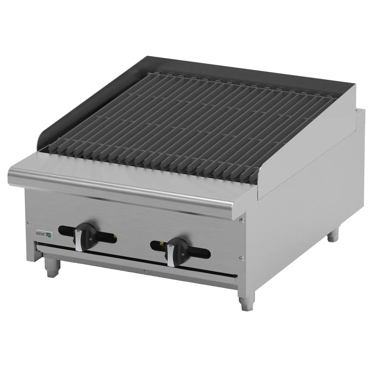Asber AERB-24 24" Countertop Gas Radiant Charbroiler w/ (4) Burners, 80.000 BTU