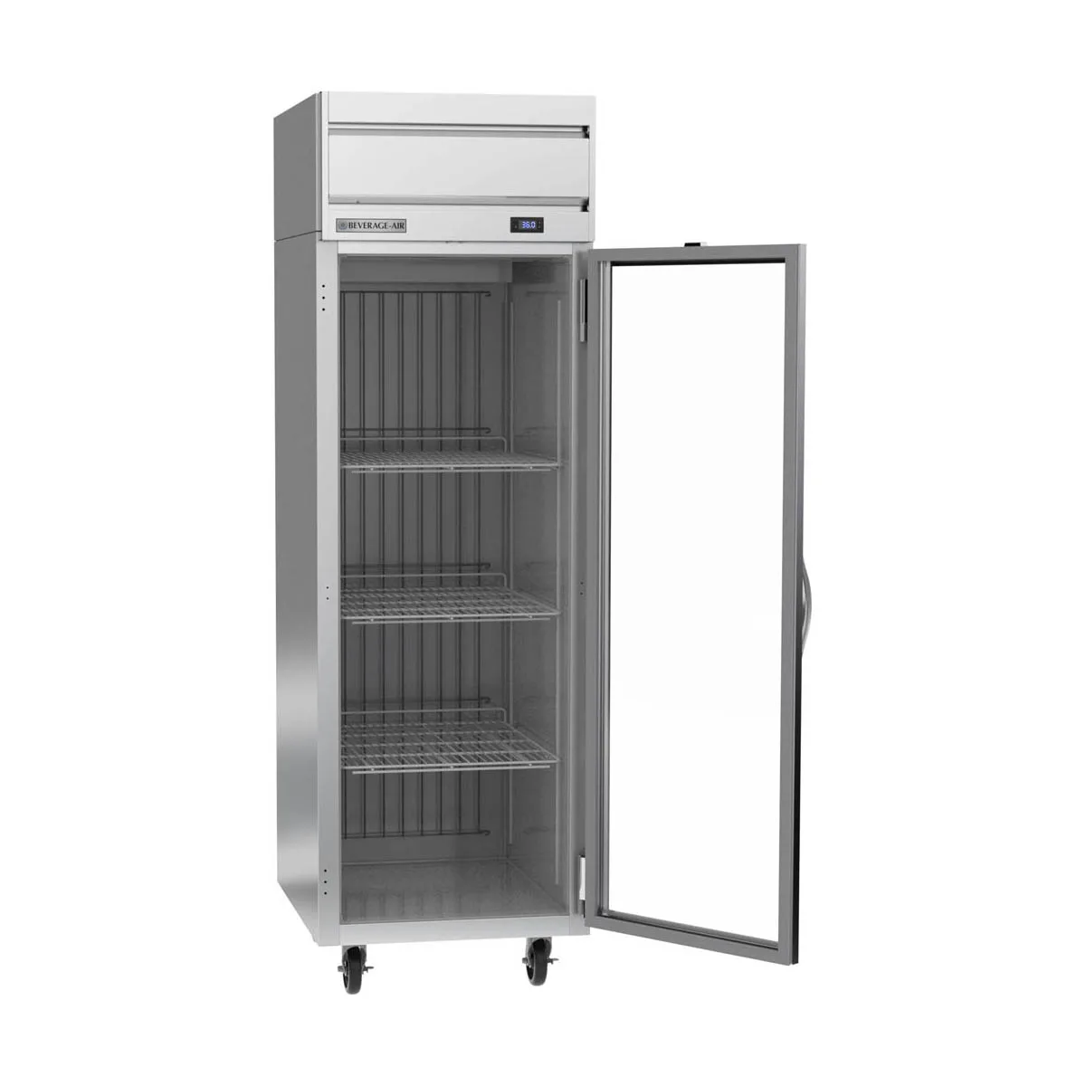 Beverage Air HR1HC-1G 26" 1-Section Reach-In Refrigerator w/ Glass Full Door, Top Mount, 1/4 hp, 22 cu. ft.