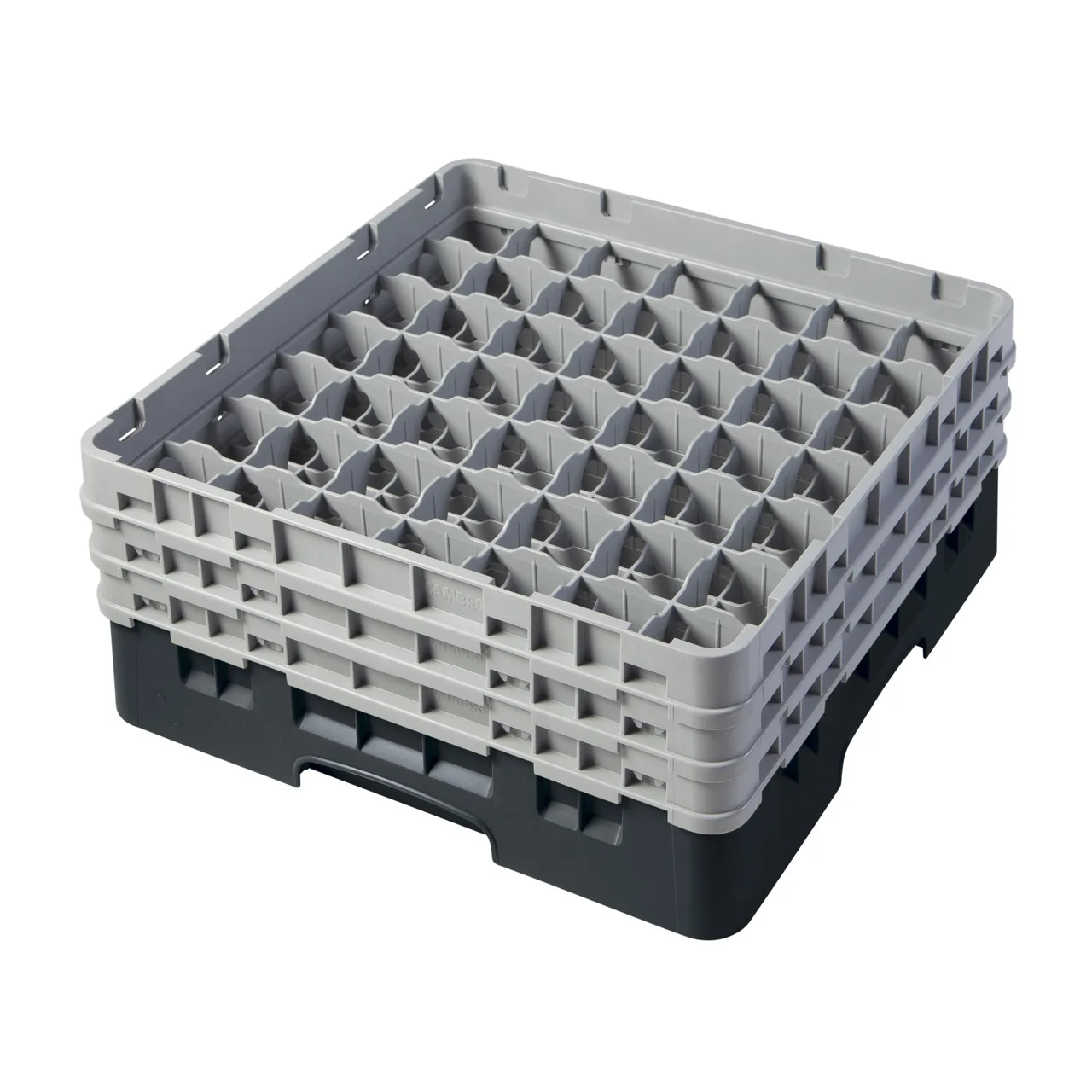 Cambro 49S638110 Camrack Glass Rack, Full Size, 19-3/4 x 19-3/4 x 8-7/8, 49 Compartments, Black, HACCP Compliant, NSF Certified