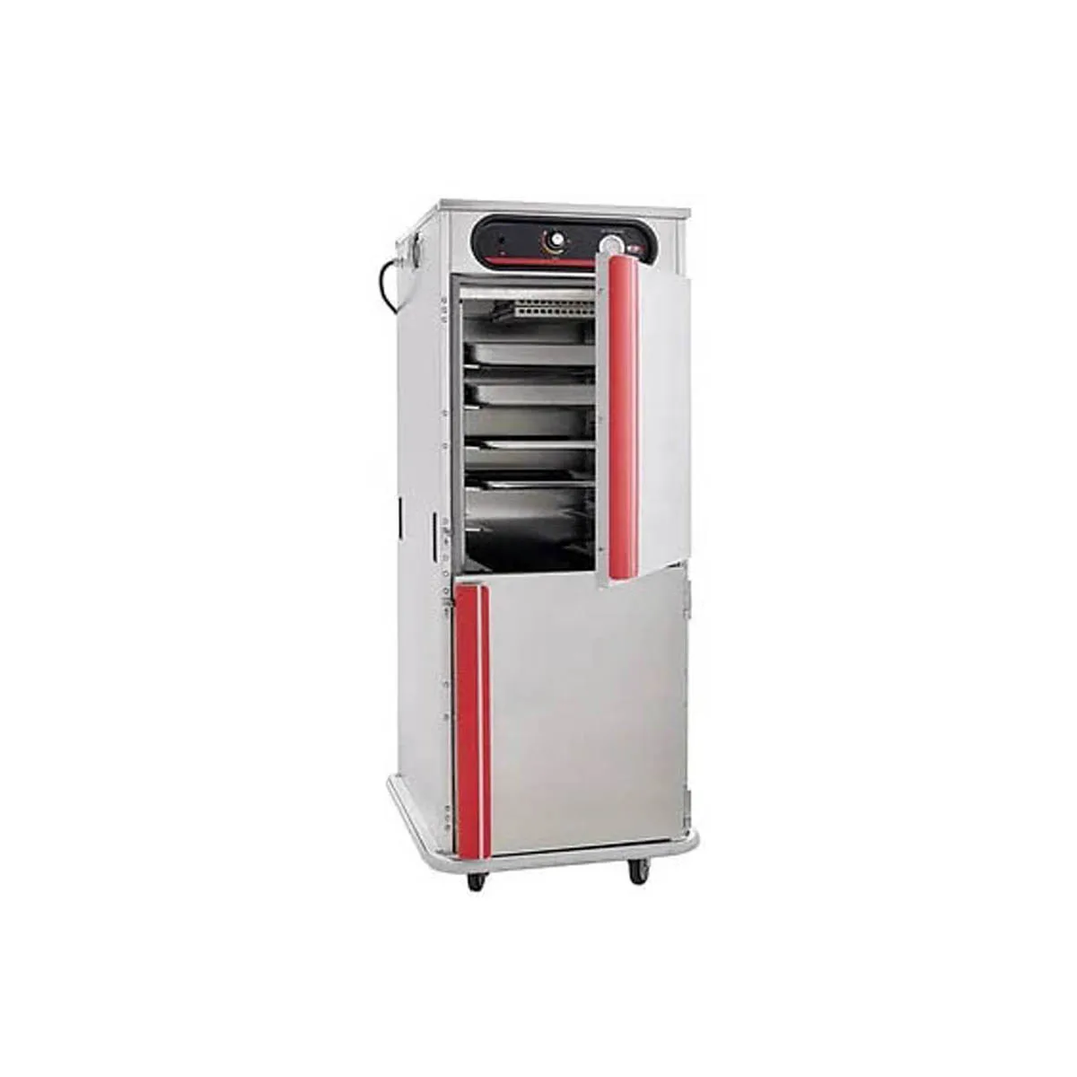 Carter-Hoffmann HL5-1812 "Full Height" 1-Door Solid Dutch Heated Holding Cabinet, 73-78" H, Insulated, 24x12"x20"/12x18"x26" Pan Capacity, Aluminum
