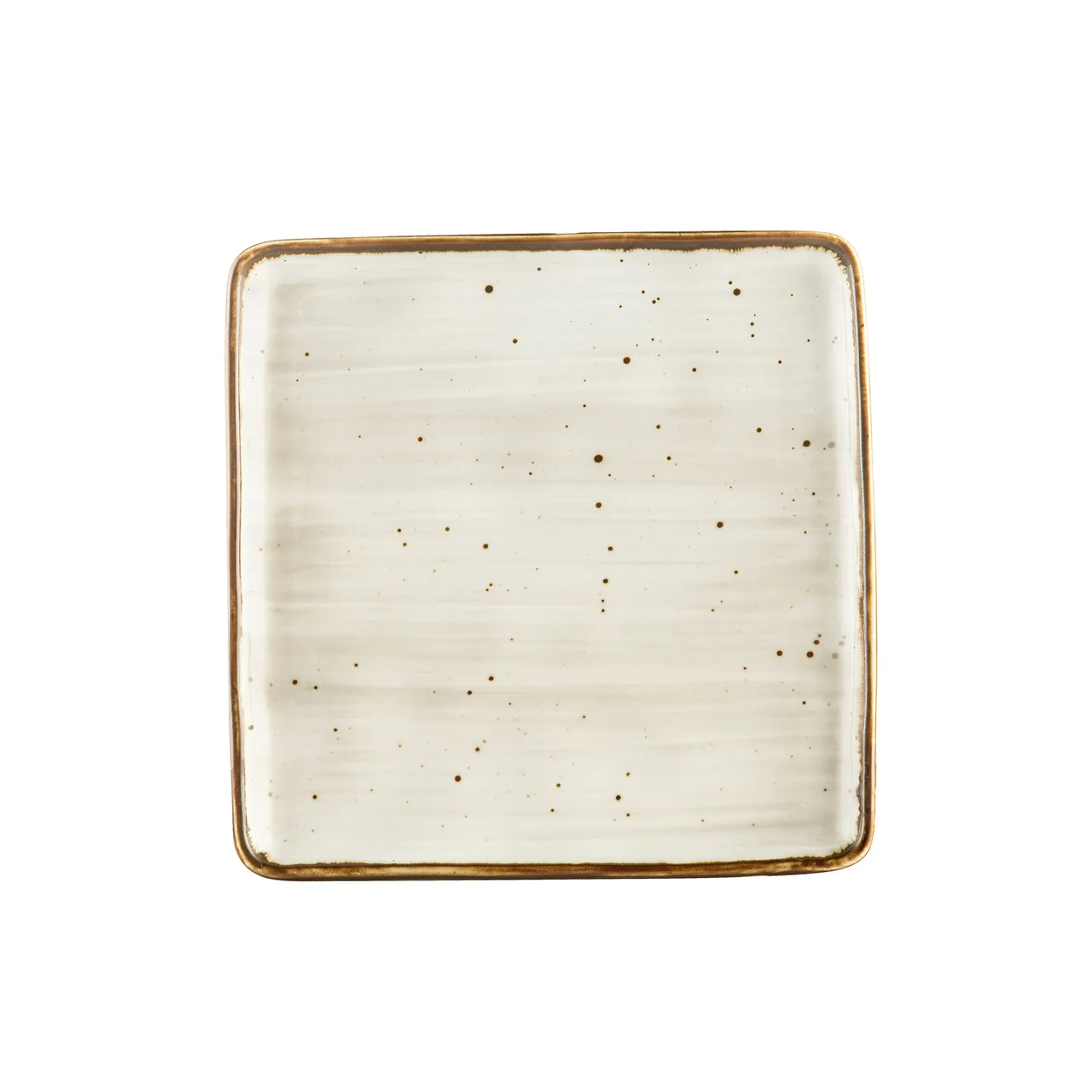 CACChina TUS-SQ8-BGE Plate 8-1/4" L x 8-1/4" W 1/2" H Porcelain Desert Beige Dishwasher - Dozen