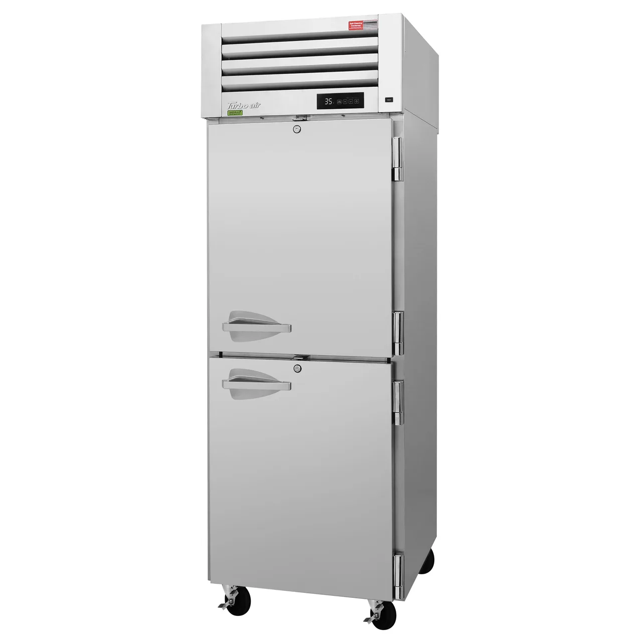 Turbo Air PRO-26-2R-PT-N(-L)(-LR)(-RL) 1-Section Pass-Thru Refrigerator w/ 4 Solid Half Doors, Top Mount, 27 cu. ft.