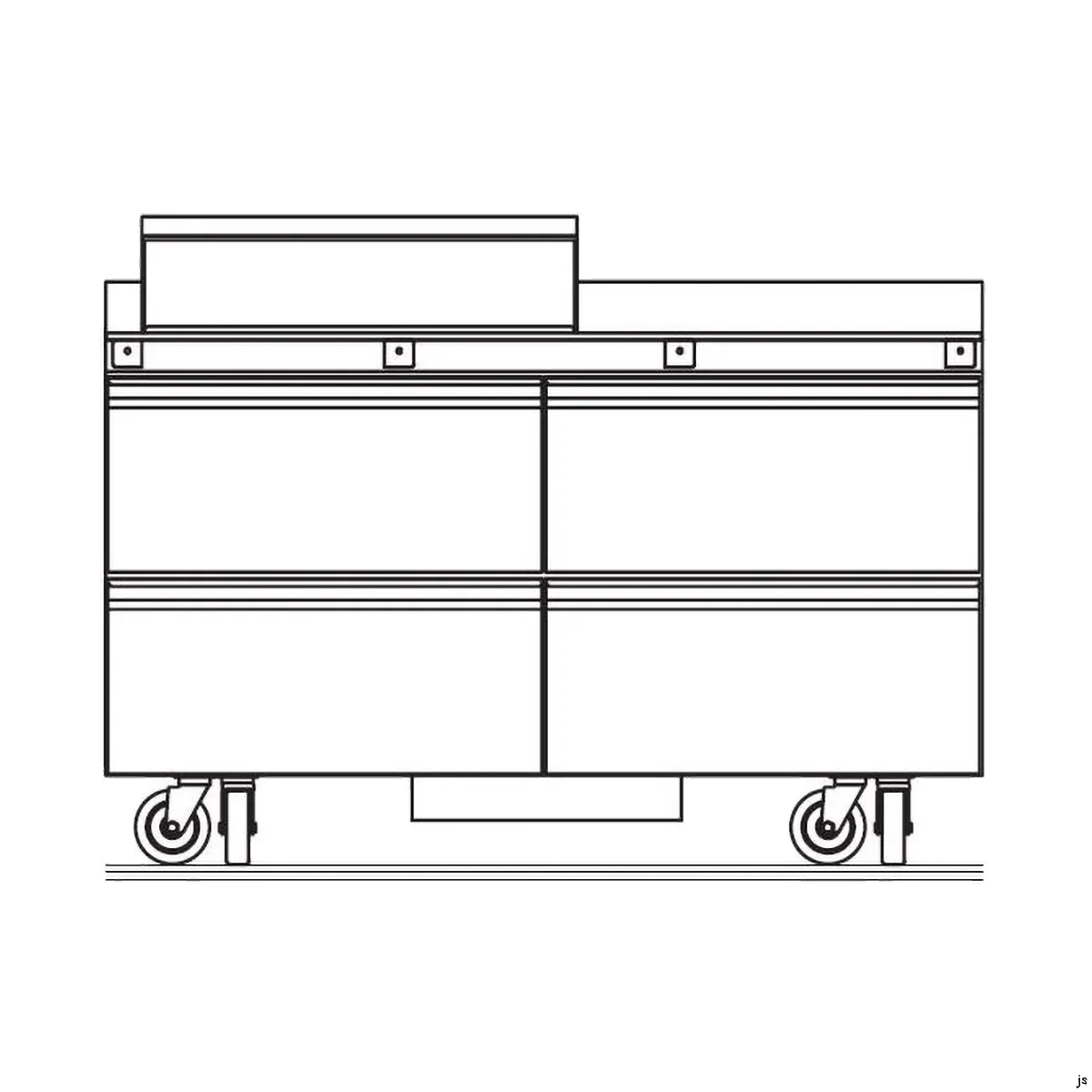 Delfield STD4460NP-12M 60" 2-Section Mega Top Sandwich and Salad Prep Table, 12 Pans, 4 Drawers