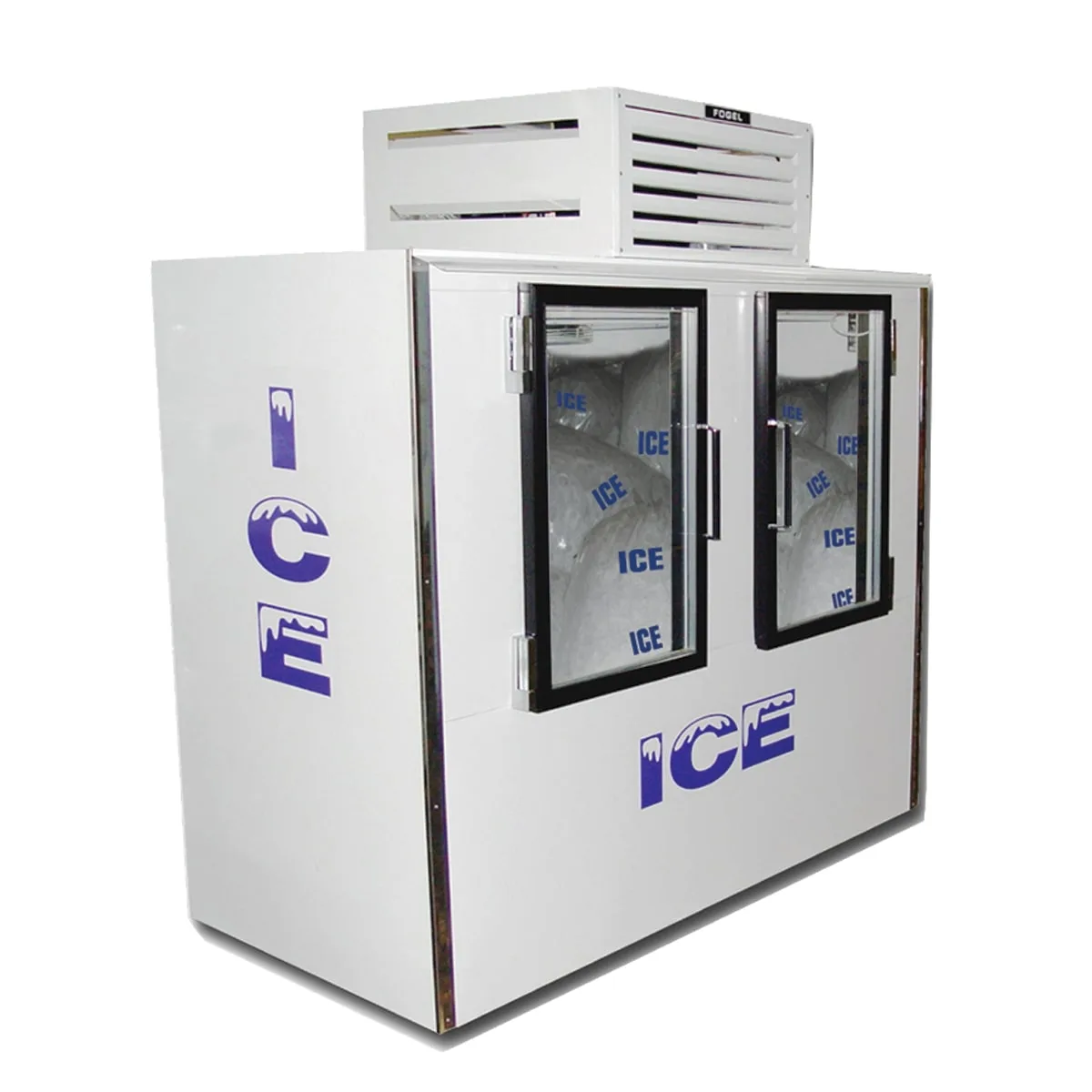 Fogel USA ICB-2-GL-L 96" Indoor Ice Merchandiser w/ Glass Door, Auto Defrost, 85 cu. ft.