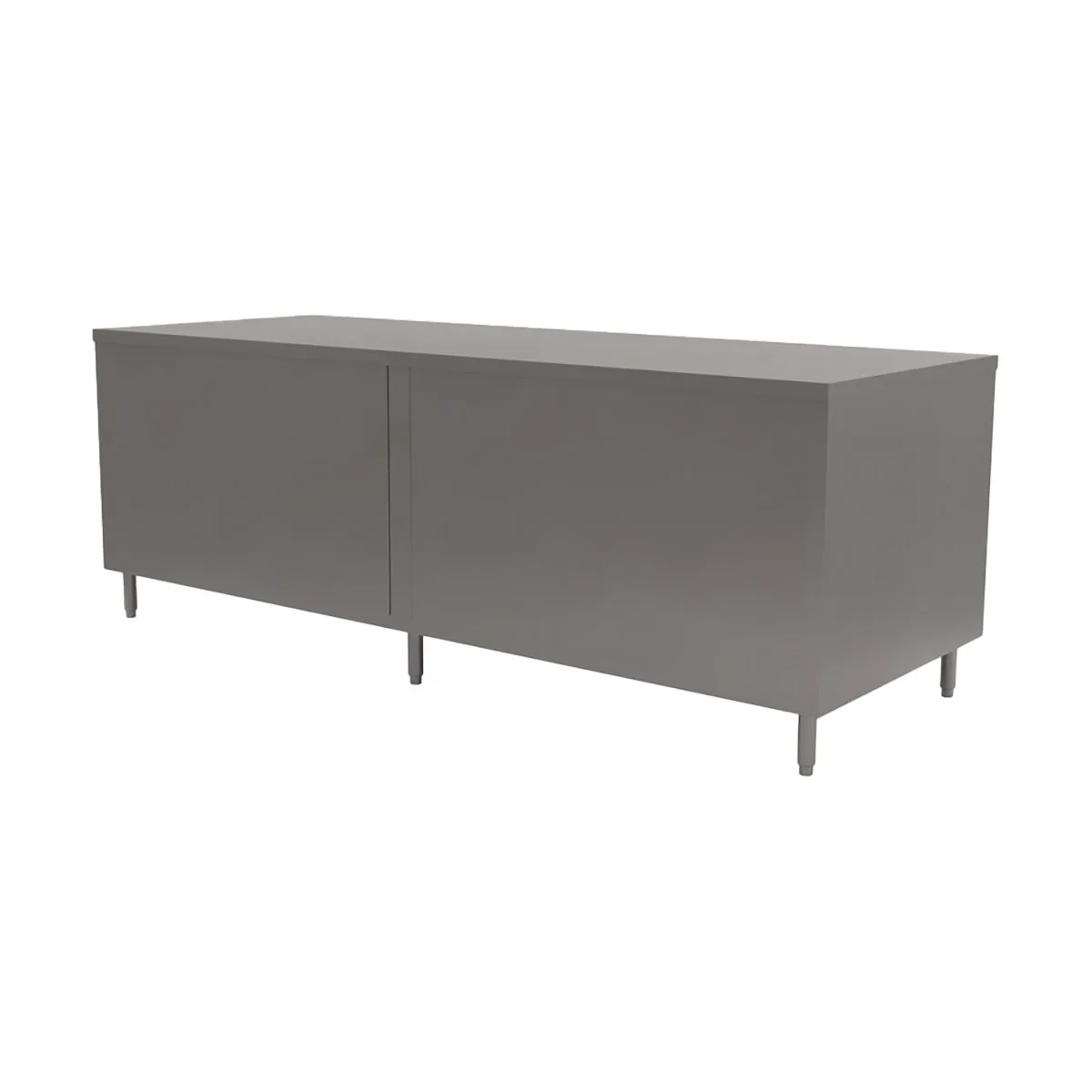 BK Resources CST-3684S Cabinet Base with Sliding Doors Chef Table, 84"W x 36"D - Square/Flat Edge