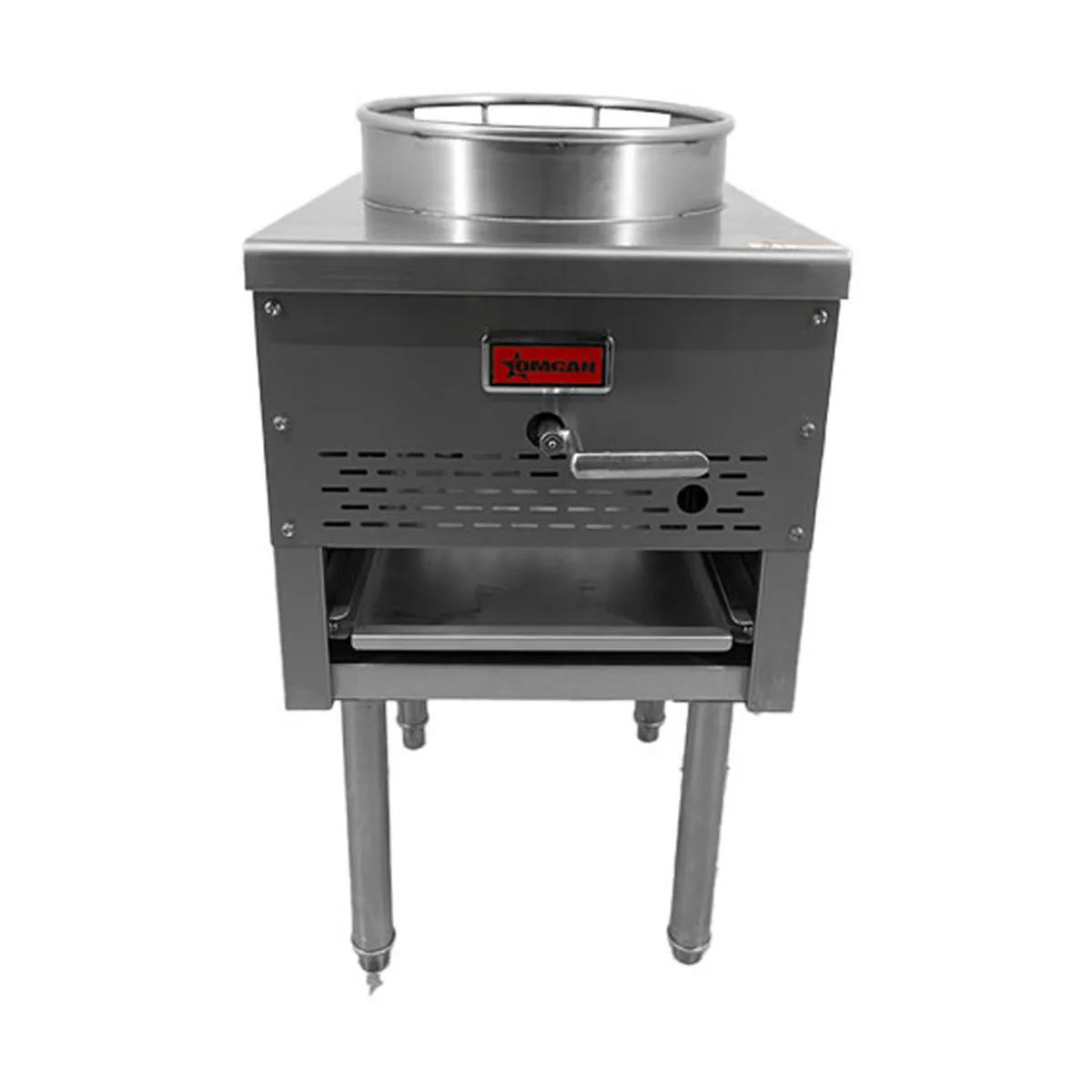 Omcan USA 47685 LP Gas Wok Range w/ (1) Burner (Bowl), 13" Wok Ring, Knee "L" Lever, Jet Burner, 95.000 BTU