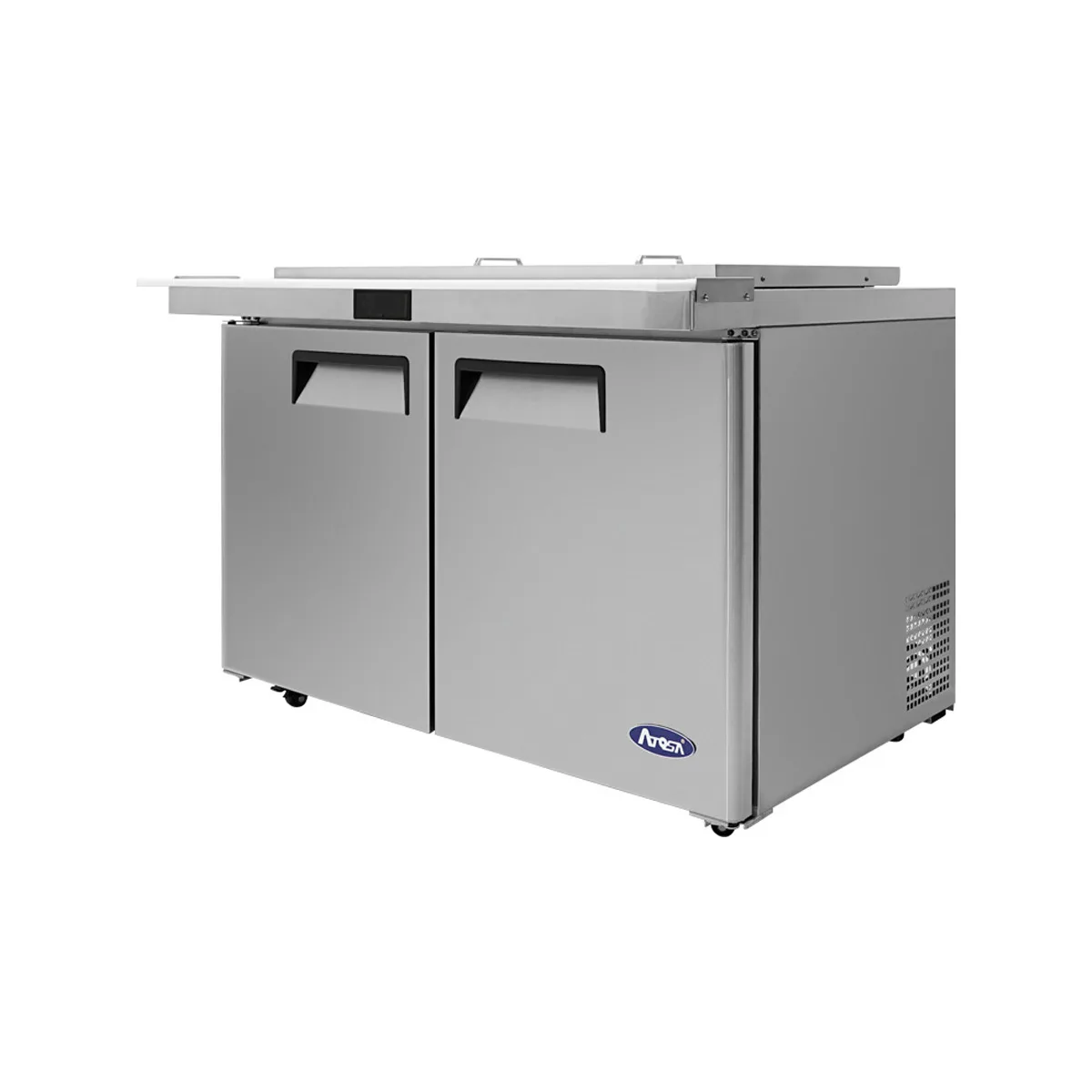 Atosa USA MSF8306GR-NTCV 48" 2-Door Mega Top Sandwich and Salad Prep Table, 18 Pans, Stainless Steel