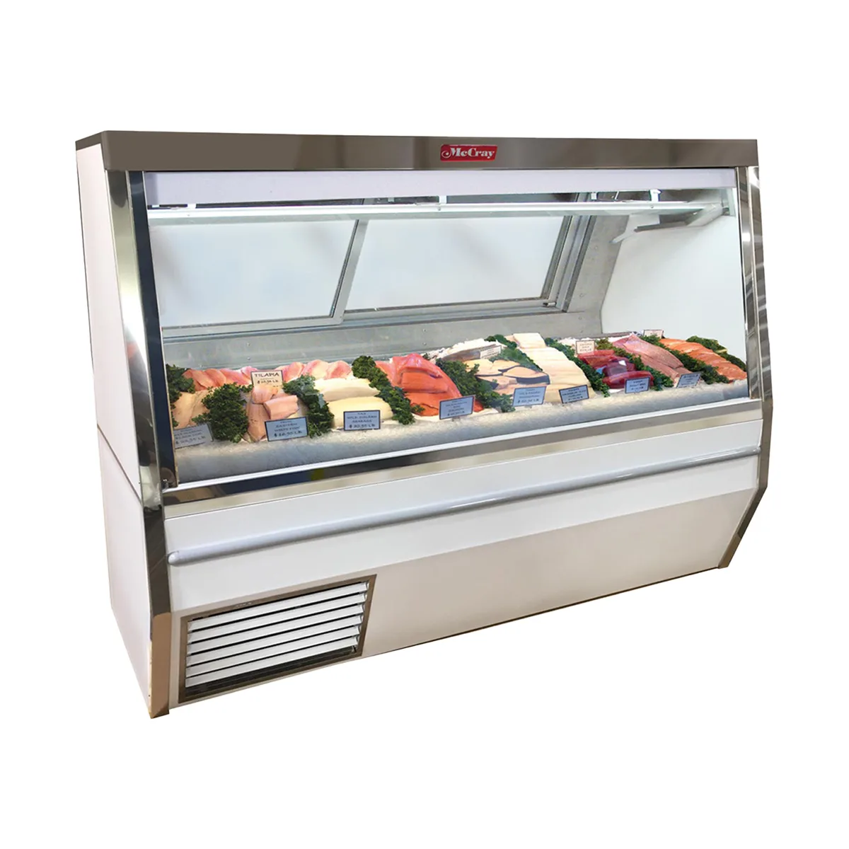 Howard-McCray SC-CFS34N-6-LED 72" Flat Refrigerated Seafood Display Case, White