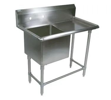 John Boos 41PB18-1D18R 40" One Compartment Sink, 18"W x 18"L Bowl With Right-Hand Drainboards