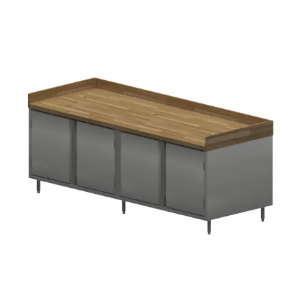 BK Resources CMBT-3696H Chef Table, Cabinet Base with Hinged Doors
