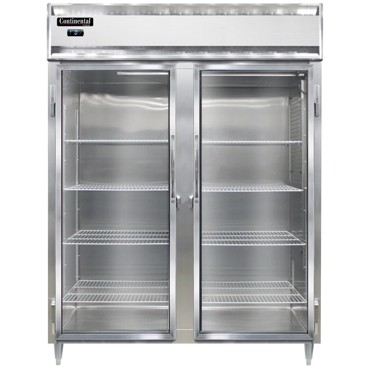 Continental Refrigerator D2FENGD 57" 2-Section Reach-In Freezer, 2-Glass Door, Top Mounted, 52 cu. ft.