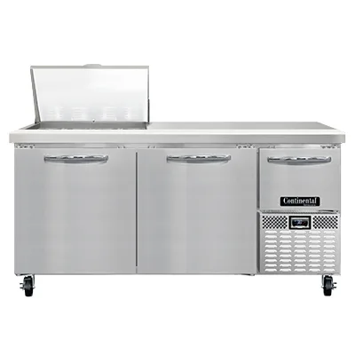 Continental Refrigerator RA68N12M 68" Mega Top Sandwich Prep Table w/ 3 Doors, 12 pans