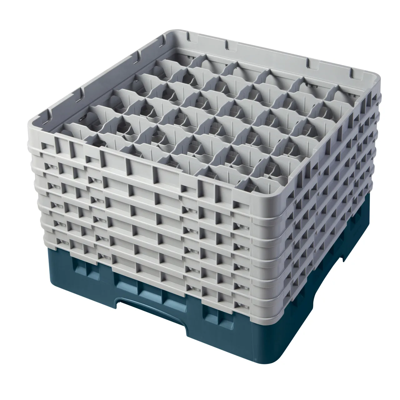 Cambro 36S1114414 Camrack Glass Rack, Teal, Full Size, 19-3/4 x 19-3/4, 36 Compartments, 2-7/8 Max Dia, 11-3/4 Max Height