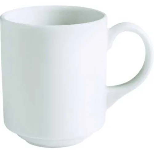 GET PA1101906424 Mug - 11.5 Oz 4.5" White Porcelain, Edge, Stackable, Microwave Safe - Dozen